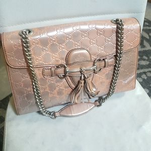 Guccissima medium emily chain shoulder Rose beige